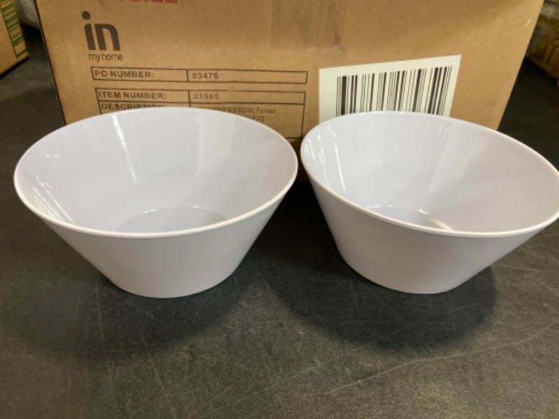 Photo 1 of 2 Pack Color White - InMyHome Melamine Round Bowl Funnel Shape 6in