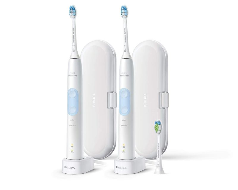 Photo 1 of Sonicare Protective Clean Rechargeable Toothbrushes 2 Handless 3 Brush Heads & 2 Travel Case & 2 Chargers