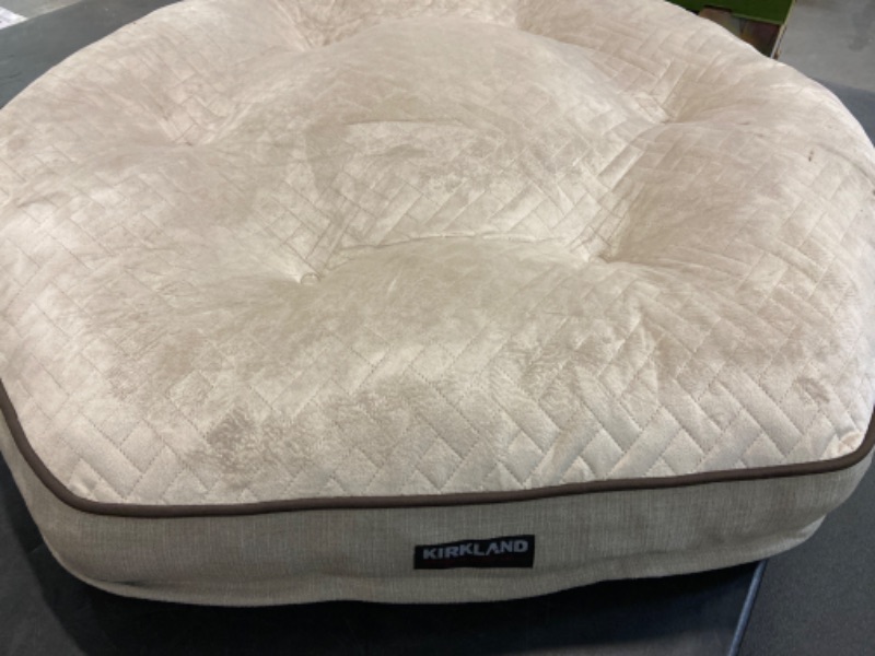 Photo 2 of Kirkland Signature 42" Hexagon Pet Napper
Features:
Tufted Plush or Suede Sleeping Surface
Shredded Foam Base for Support and Comfort
Upholstery Grade Fabric for Fashion and Durability
Removable Machine washable Cover with Zippers
