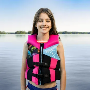 Photo 1 of 55 - 88LBS Girls Hyperlite Youth Life Vest Proprietary Biolite Foam, Truefit Technology and Fluidflex Patterns Youth Fit Designed Specifically to Keep Kids Comfortable