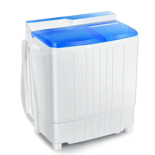 Photo 1 of 4.8 cu. ft. Portable 13 lbs. Compact Mini Twin Tub Washing Machine Drain Pump Spinner in Blue