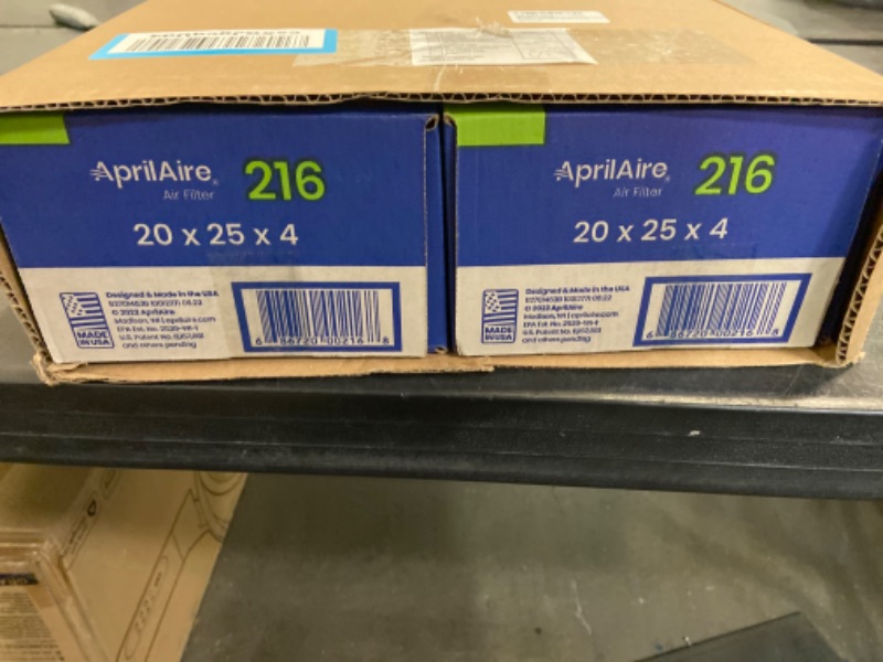 Photo 2 of AprilAire 216 Replacement Filter for AprilAire Whole House Air Purifiers - MERV 16, Allergy, Asthma, & Virus, 20x25x4 Air Filter (Pack of 2)