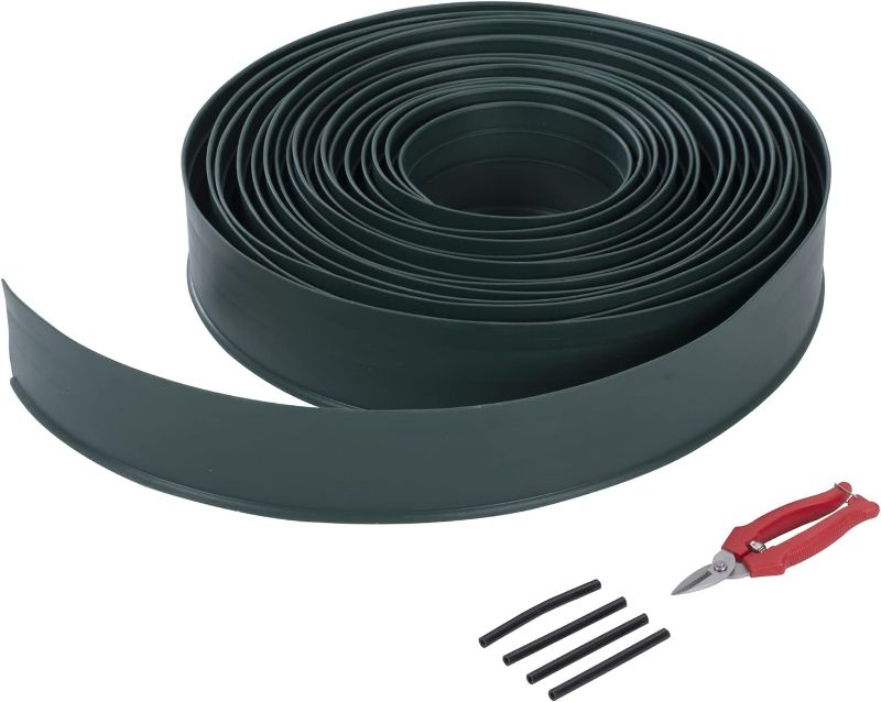 Photo 1 of Landscape Edging Kit 60ft 4in Tall, Garden Edging Border with Connectors and Scissors, PE&PP Material Edging for Landscaping Flower Beds and Lawn, Green