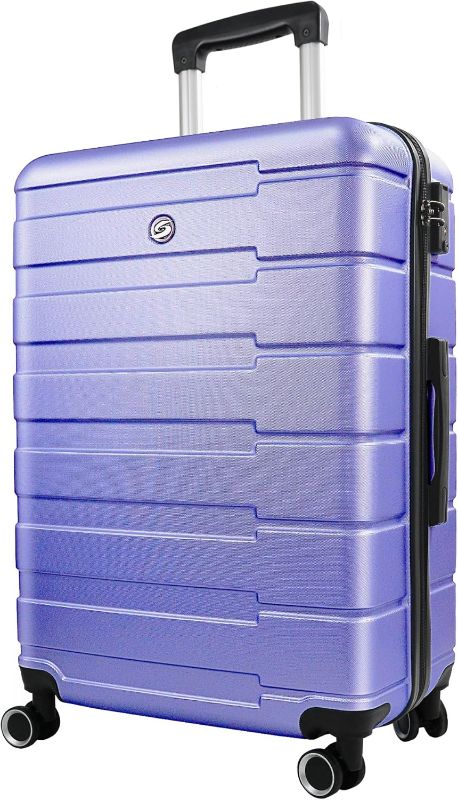 Photo 1 of 28 Inch Luggage, Checked Large Luggage with Spinner Wheels, Lightweight Hard shell Suitcase for Women, Lavender Purple