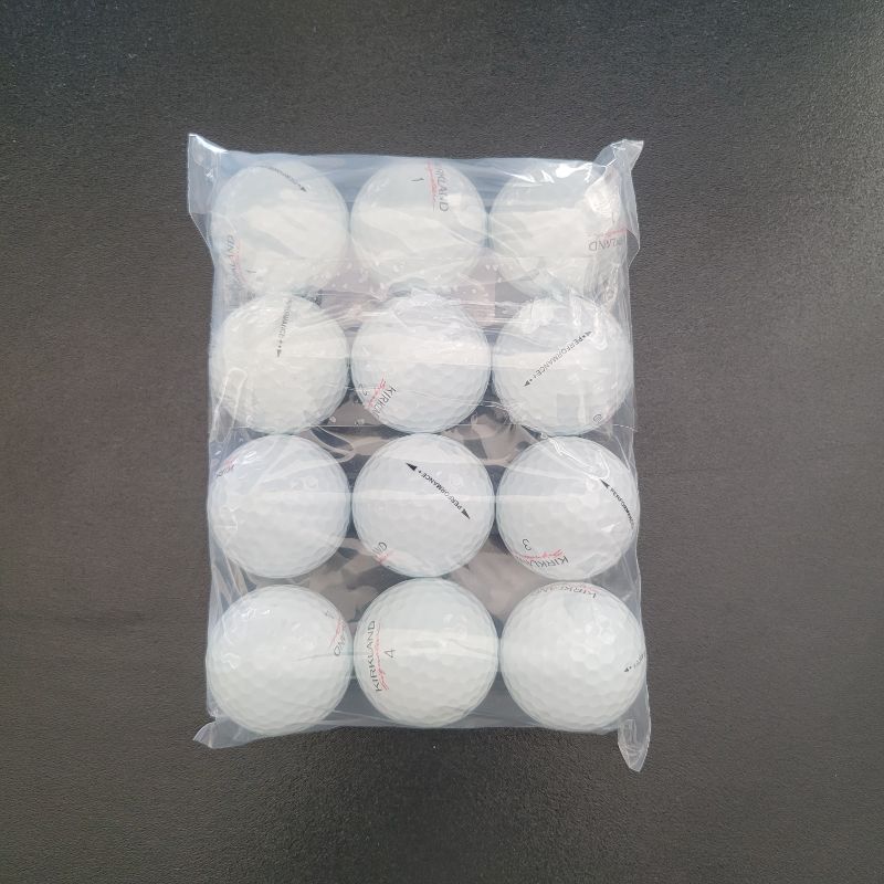 Photo 1 of ** SINGLE USE TEST ** Kirkland Signature Golf Balls has a soft urethane cover that reduces spin rate for longer drives and improves durability for longer play. The low compression, highly elastic rubber core delivers a soft feel with high speed; while the