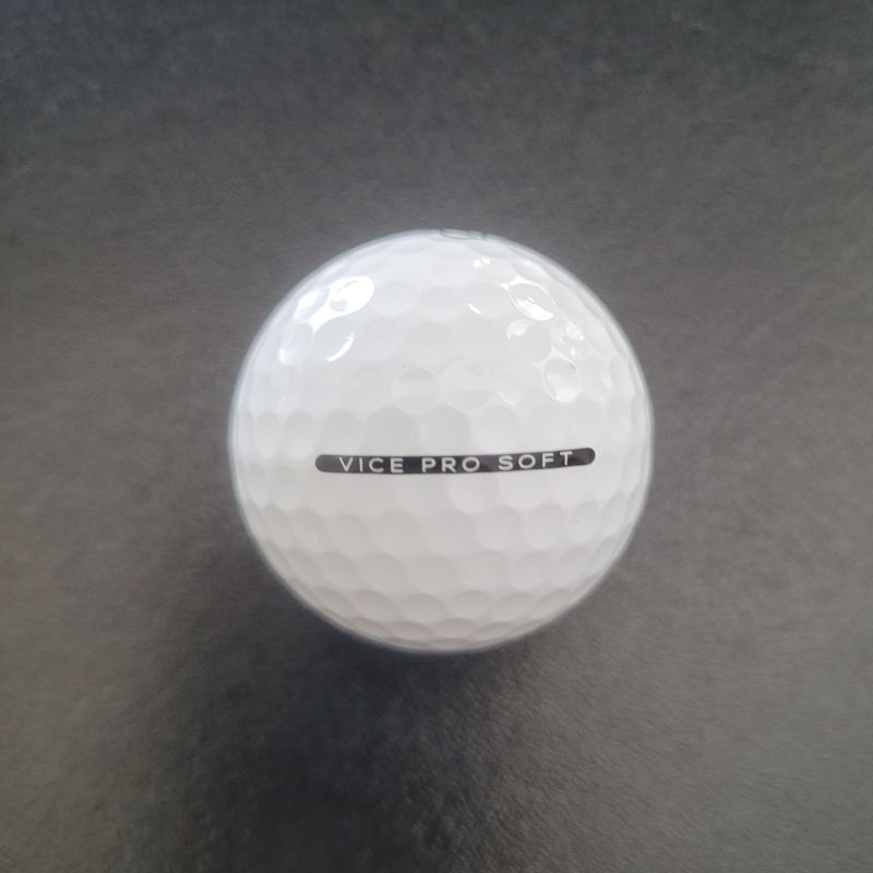 Photo 1 of ** SINGLE USE TEST ** VICE PRO SOFT - 3 Piece cast urethane cover ball construction with extra-thin cover for high short game spin; Designed for golfers with medium and low swing speeds who aim to maximize their score performance; Outstanding spin control