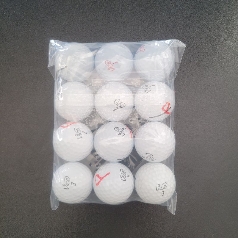 Photo 1 of ** SINGLE USE TEST ** VICE PRO SOFT - 3 Piece cast urethane cover ball construction with extra-thin cover for high short game spin; Designed for golfers with medium and low swing speeds who aim to maximize their score performance; Outstanding spin control