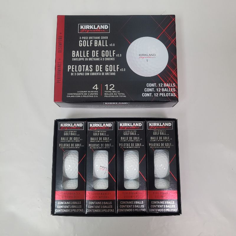 Photo 1 of Kirkland Signature Golf Balls 3-Piece Urethane Cover, 12 Golf Balls 