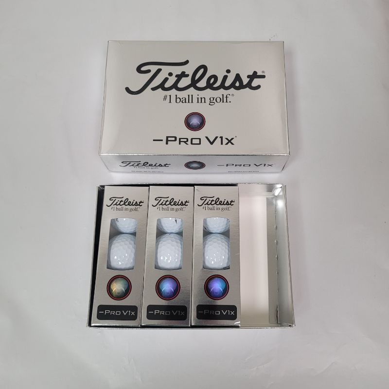 Photo 1 of  Titleist Pro V1x Left Dash golf balls are designed for players seeking a high flight similar to Pro V1x with dramatically lower full swing spin and firmer feel. 
