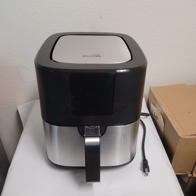 Photo 1 of Large Air Fryer 1500W 120V 6.8QT Stainless Steel Air Fryers Oven, Nonstick Basket, LED Touch Screen, 8 Presets Menus, Dishwasher Safe