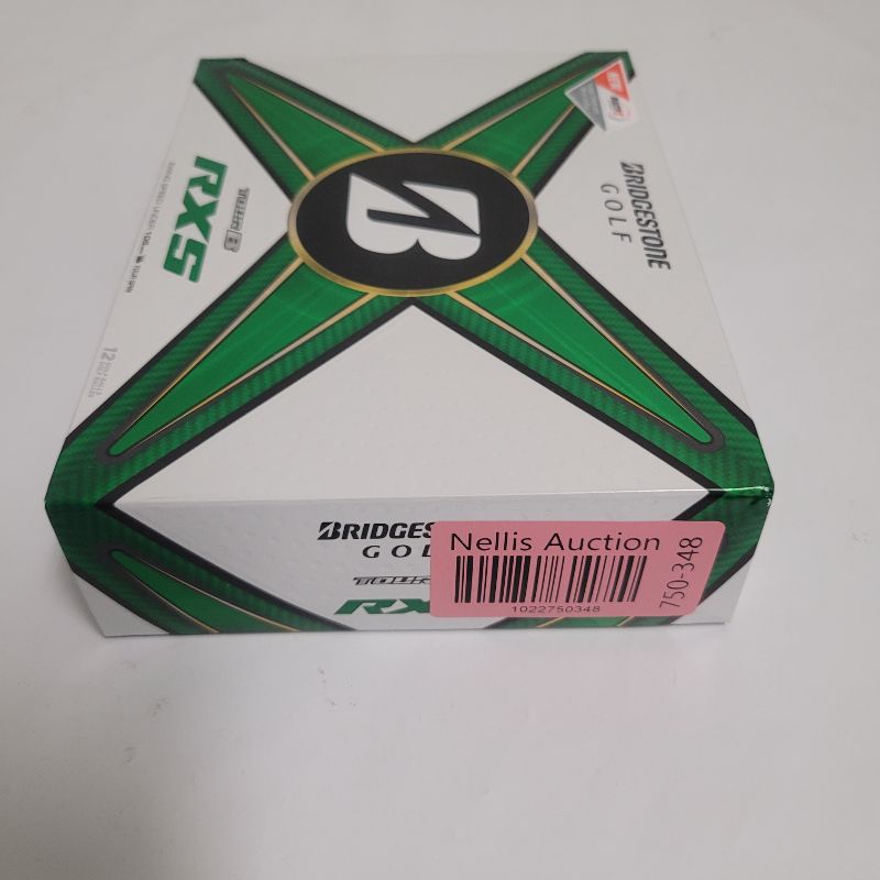 Photo 1 of ** SINGLE HIT TEST ON PARTIAL SET ** Upgrade your balls to fly like the pros' with the Bridgestone Golf 2024 Tour B-RXS Golf Balls 12-Pack. The urethane core offers a faster velocity, and the polybutadiene cover increases speed and spin for better flight 