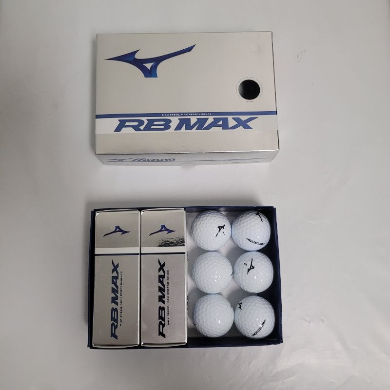 Photo 1 of ** SINGLE HIT TEST ON PARTIAL SET ** The RB MAX is an entirely new ball for Mizuno - combining a Tour ball's speed and launch characteristics with a more durable cover. Created using a new DualCore - with a soft inner to enhance feel, with a firmer, resil