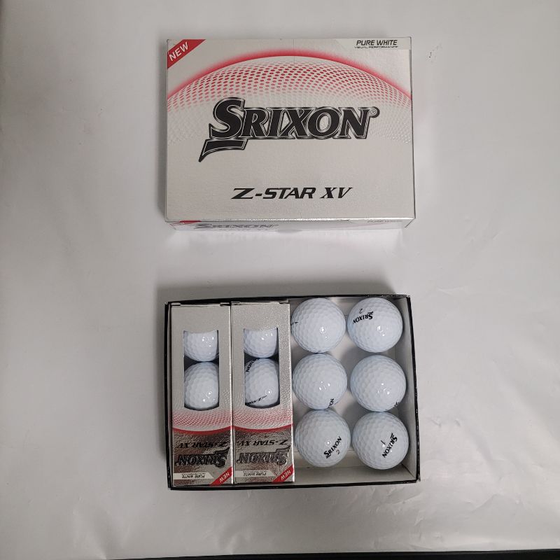 Photo 1 of ** Single  TEST ON PARTIAL SET ** Gain tour performance with the SRIXON Z-Star XV Golf Balls. The urethane cover with Spin Skin+ coating improves greenside spin, while the Fastlayer DG core 2.0 delivers increased iron spin and ball speed. A 338 speed dimp