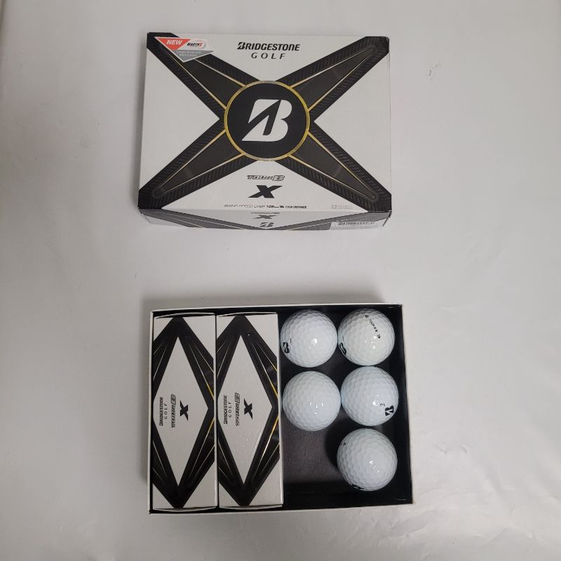 Photo 1 of ** SINGLE HIT TEST ON PARTIAL SET ** Featuring a new REACTIV X System, the updatedBridgestone Tour B Golf Balls deliver increased distance off the tee with improved feel and control around the green compared to the previous model. The secret ingredient in