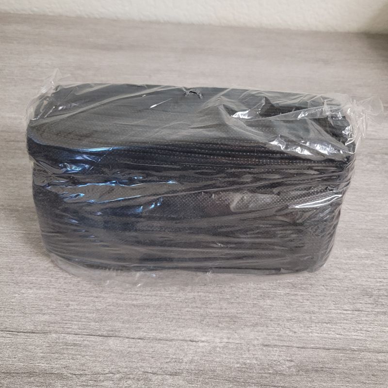 Photo 1 of Black Disposable Face Mask (50 Face Masks) 3-Ply Breathable Comfortable Nose/Mouth Coverings for Home & Office | Elastic Ear Loop 3-Layer Safety Shield