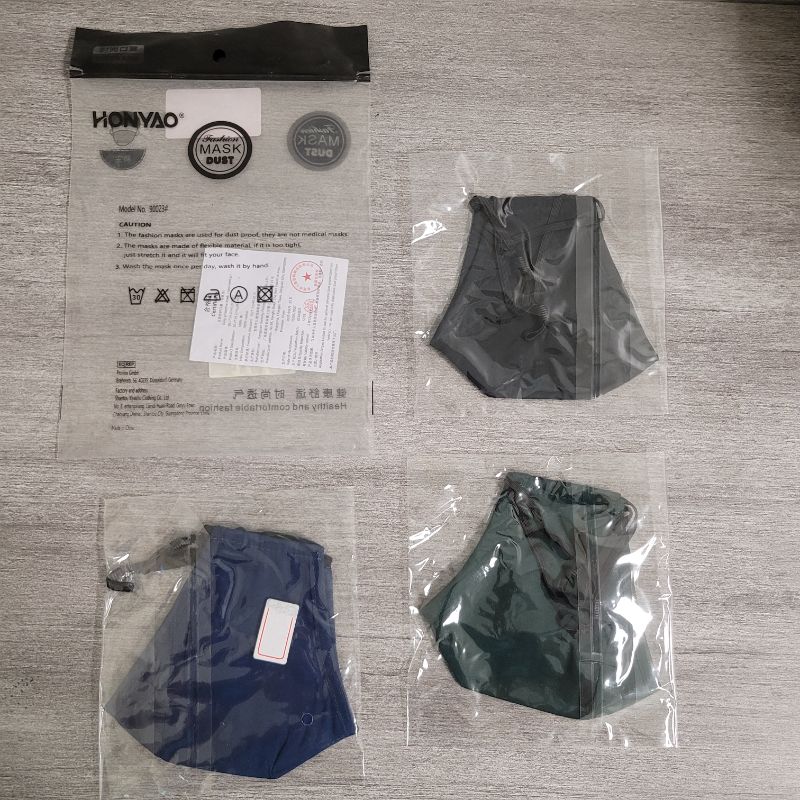 Photo 1 of Reusable cloth fashion dust masks - 3 pk.