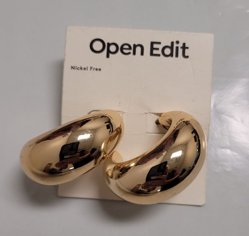 Photo 1 of OPEN EDIT Gold Chunky Hoop Earrings