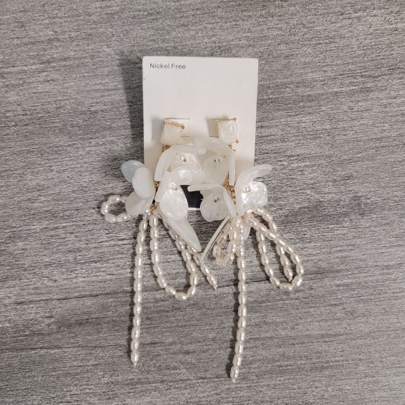 Photo 1 of Faux Pearl Flower Earrings