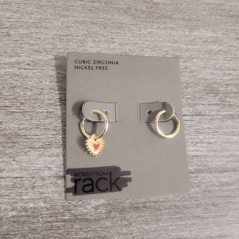 Photo 1 of Gold with Heart charm earrings