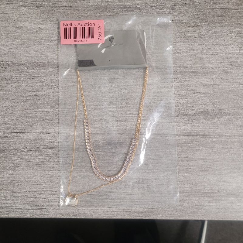 Photo 1 of Gold with Cubic Zirconia stones necklace - 15" length