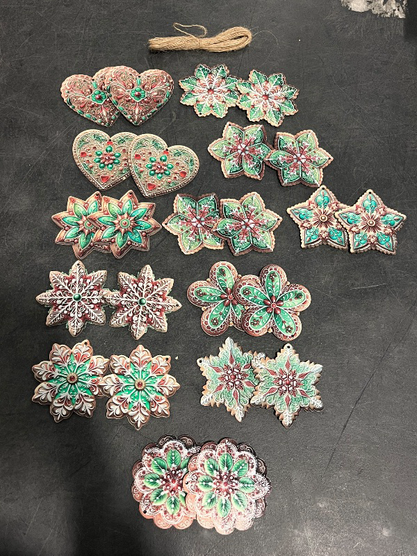 Photo 1 of 24PCS Wooden Christmas Gingerbread Ornaments - 12 Intricate Cookie-Inspired Designs for Tree & Holiday Decor
