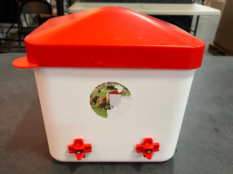Photo 1 of Heated Chicken Waterer 3 Gallon Poultry Water Heater with 4 Nipples Freeze Proof Chick Waterer Heater for Winter Chicken Turkey Pigeon Goose
