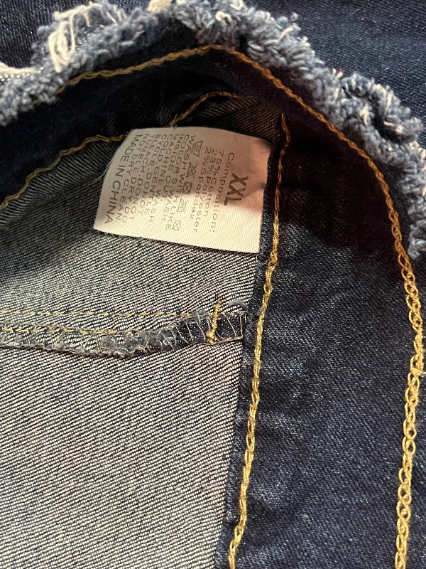 Photo 1 of (XXL) LAJIOJIO Bell Bottom Jeans for Women Distressed Ripped Y2K High Waisted Frayed Slit Tassel Hem Flared Denim Pants ( Dark Denim)