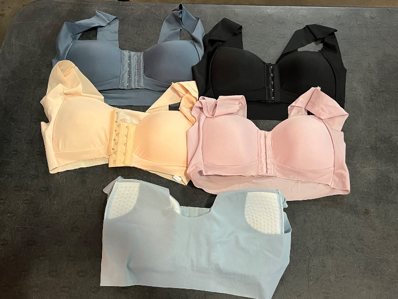 Photo 1 of (S) Front Closure Bras for Women No Underwire Minimizer Bar Breathable Post Surgery Mastectomy Bras Packs Anti Sagging Wireless Push Up Compression Set for Young Elderly Lady 
