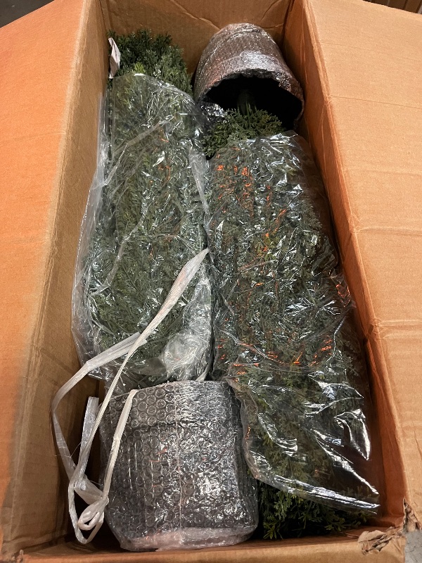 Photo 1 of Artificial Topiary Cedar Trees 3FT Tall 2 Set, Outdoor Indoor Faux Pine Shrubs Plants, Realistic Fake Plants Front Porch Decor, Artificial Bushes Cypress for Home Front Door Offices
