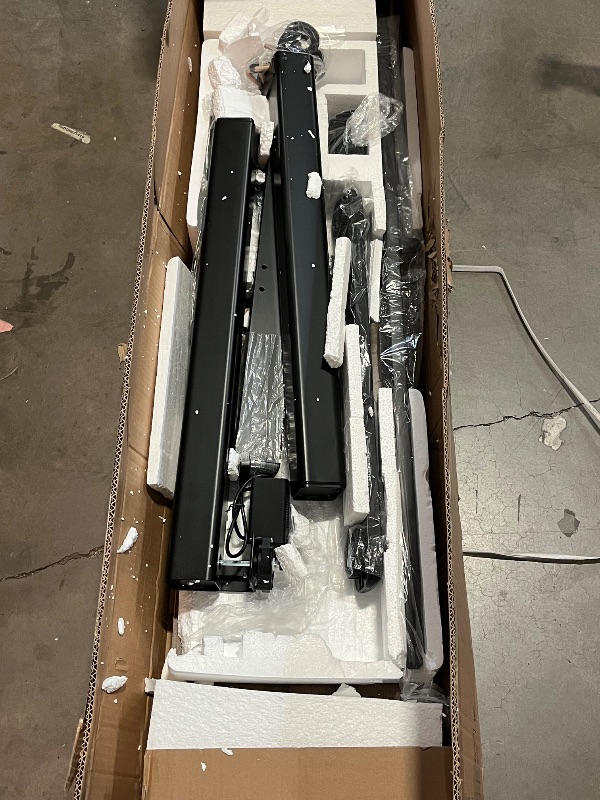 Photo 1 of Electric Adjustable Height Standing Desk, 55×24 Inches Sit Stand Desk with Power Socket, 2 USB Ports, 3 Power Outlets, 4 Wheels,4 Memory Buttons Home Office Computer Workstations
