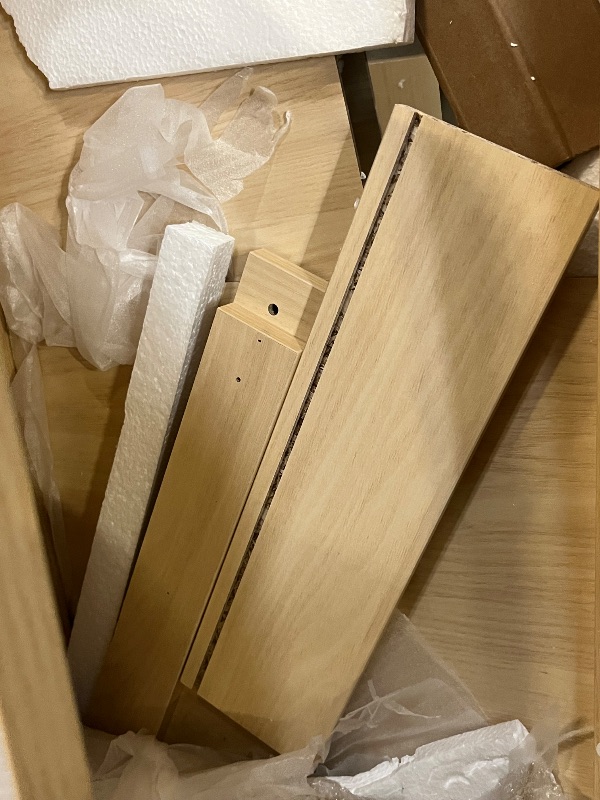 Photo 1 of 47" Makeup Vanity Desk with Large Mirror & LED Lights, Fluted Vanity with 7 Drawers, Tempered Glass Top & Charging Station, Modern Dressing Table for Bedroom, Dorm, Women & Girls, Natural Oak
