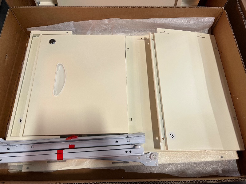 Photo 1 of 2 Drawer File Cabinet with Lock, Filing Cabinets with Wheels, Rolling File Cabinets for Home Office, Metal Office File Cabinet, for Holding Letters and File Boxes, Assembly Required, Cream White 
