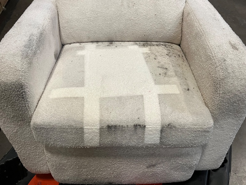 Photo 1 of Power Swivel Rocker Recliner, Oversized Boucle Nursery Glider Recliner, Swivel Rocking Reclining Chair with Removable Cushion and Lumbar Support for Nursery Living Room Bedroom, Teddy White
