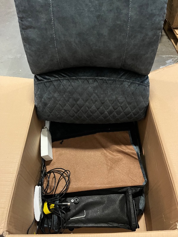 Photo 1 of Oversized Manual Recliner Chair, 3 Angle Recliner Home Theater Seating, RV Recliner Single Sofa with Hidden Arm Storage, Cup Holder & Side Pocket (Single, Blue)
