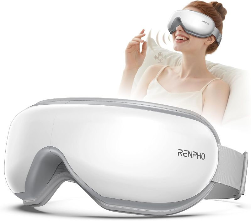 Photo 1 of RENPHO Eyeris 1V Eye Massager with Heat, FSA Eligible HSA, Christmas Gifts for Women Men, Eye Mask for Migraines Voice Control, Eye Care, Eye Massager for Migraines Reduce Strain
