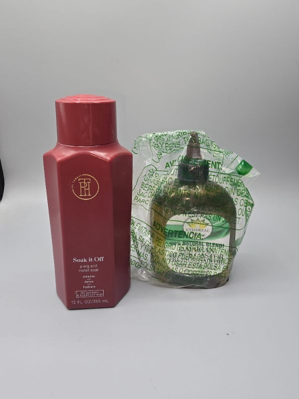 View 2 of TPH by Taraji Soak It Off Wig Soak & Ethereal Nature 99% Natural Hair Oil Blend with Jamaican Black Castor 2.5 Fl Ounce Clear