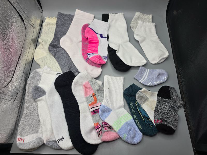 Photo 1 of 20pc Miscellaneous Adult & Kids Socks - Mix & Match  