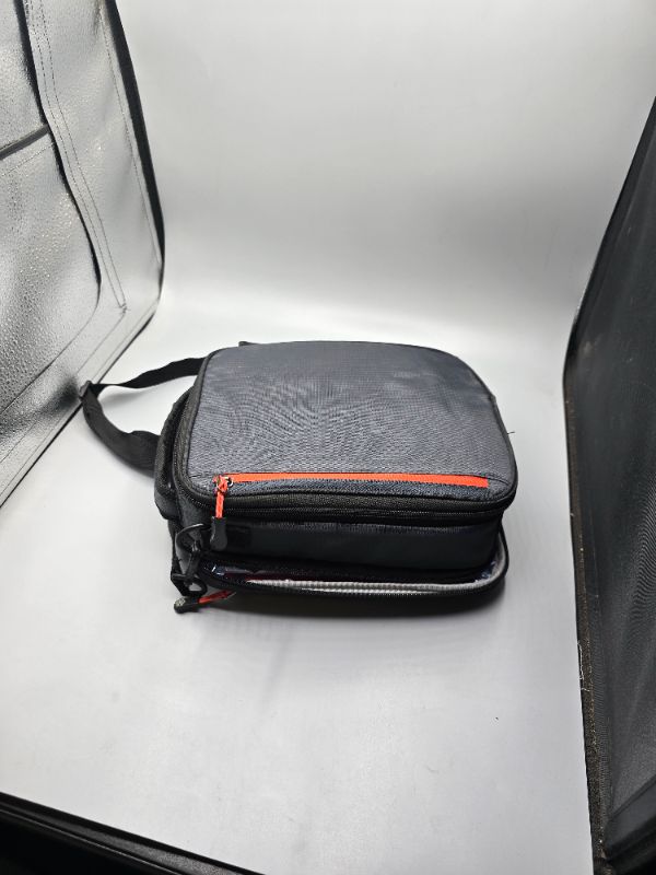 Photo 1 of Arctic Zone 1650076 Expandable Lunch Piece Ultra Plus 4 Containers With Lids - 3 Zipper Compartments - Grey Orange
