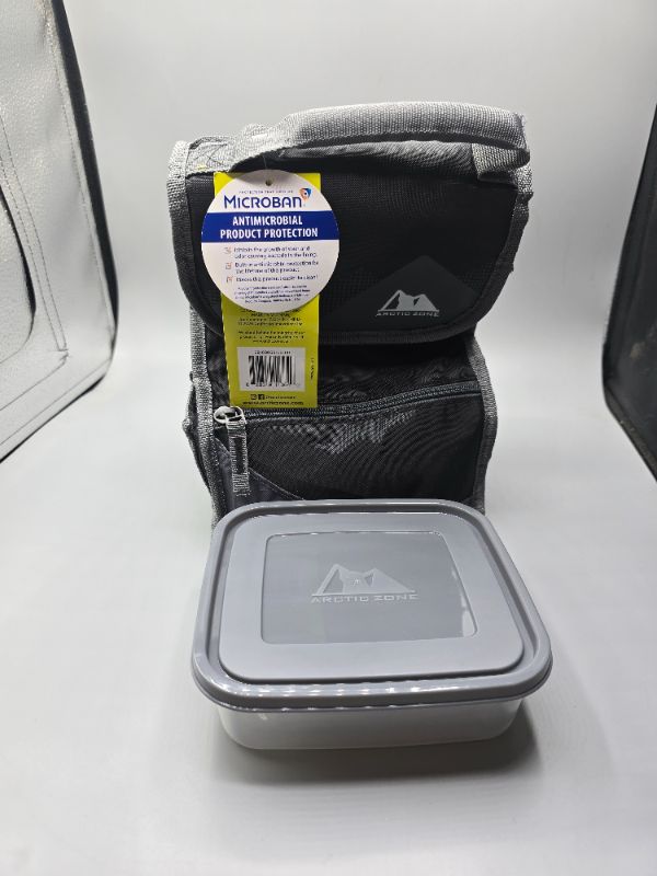 Photo 1 of Arctic Zone Hi Top Dual Compartment Power Pack Lunch Bag with BPA Free Food Container and Microban® Protected Easy Clean Lining
