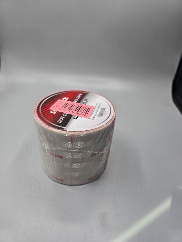Photo 1 of 2 Pack DOT-C2 Reflective Safety Tape Outdoor Waterproof Red & White Used for Rrailer and Trucks Retroreflective Conspicuity Markings (2IN X 30FT)