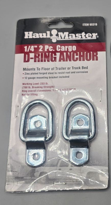 Photo 1 of 2 Pc 1/4 in. Cargo D-Ring Anchor
