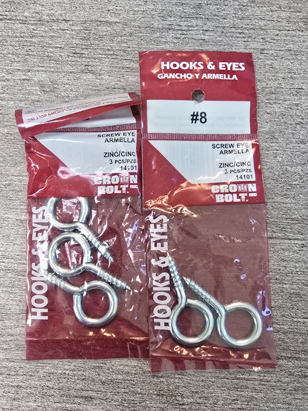 Photo 1 of 5pc Screw & Eye #8 Crown Bolt 