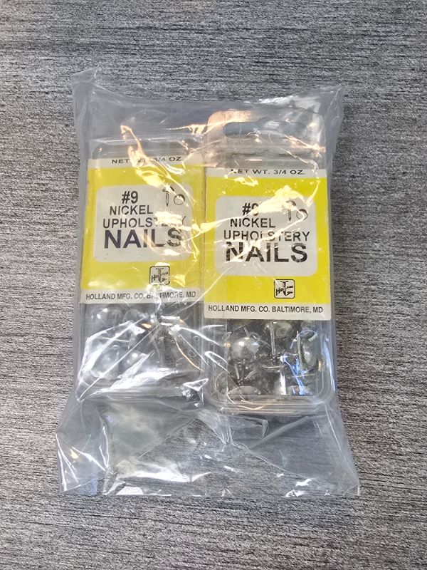 Photo 1 of #9 Nickel Upholstery Nails - 3/4oz 36per Pack - 144 All Together 