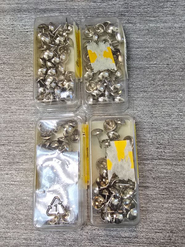 Photo 1 of #9 Nickel Upholstery Nails - 3/4oz 36per Pack - 144 All Together 