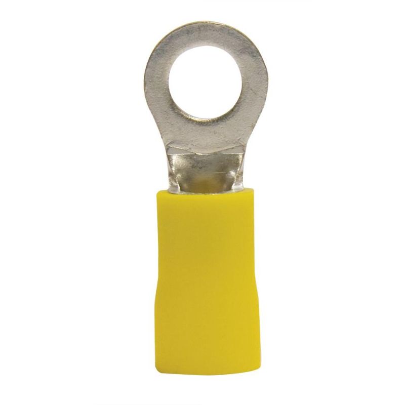 Photo 1 of 12 - 10 AWG #8 - 10 Stud Size Vinyl-Insulated Ring Terminals in Yellow (11-Pack)