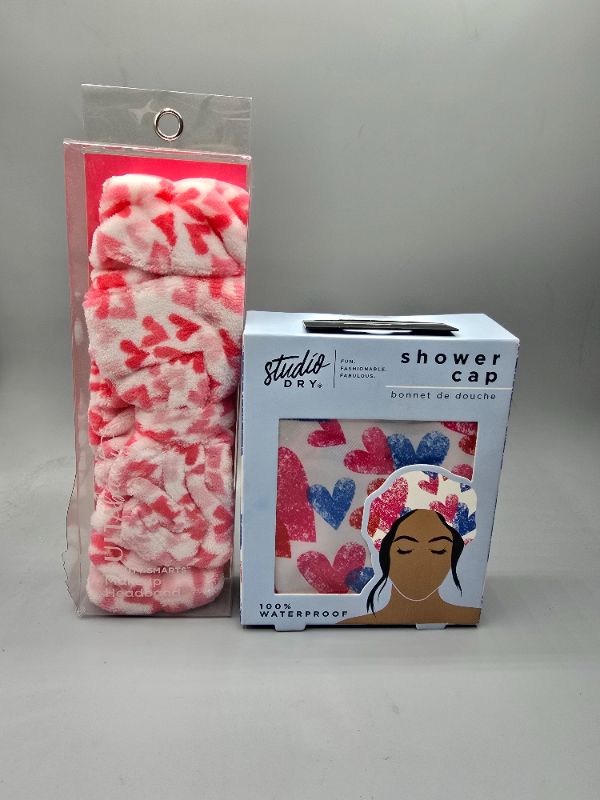 Photo 1 of Heart Microfiber Head Band & Heart Shower Cap Durable 