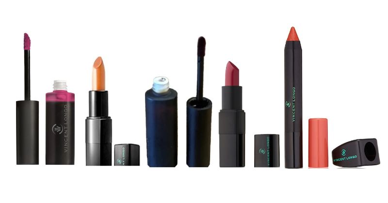 Photo 1 of 5pc Vincent Longo Lip Products - 2 Lipsticks - 2 Lip Stains - 1 Lip Liner New