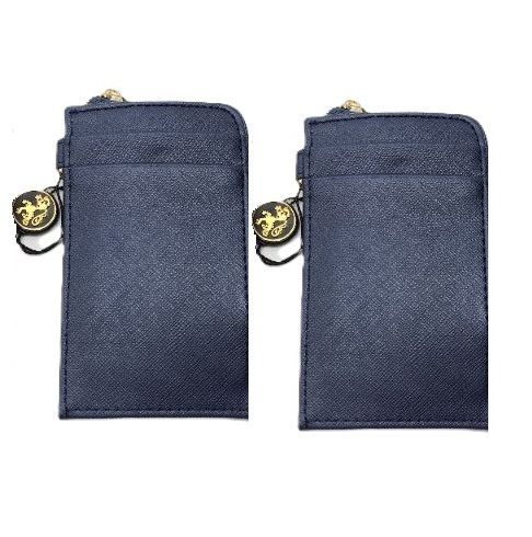 Photo 1 of 5” 2 Pack Blue Lionel Wristlet Wallet Faux Leather, 4 Card Slots 1 ID Slot, 1 Zipper Pocket, Wrist Strap, Each, Small Slim & Compact