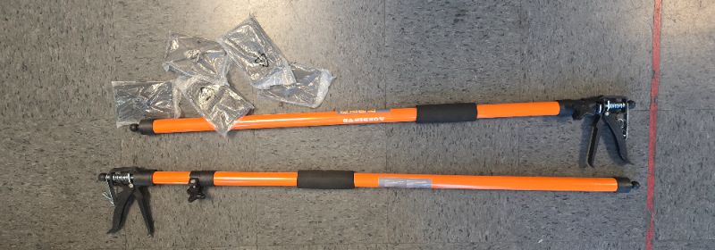 Photo 1 of 2PK Support Pole, Steel Telescopic Adjustable 3rd Hand Support System, Support Rod, Supports up to 154 lbs Construction Rods for Cabinet Jacks Cargo Bars Drywalls Extends from 49 Inch to 114 Inch