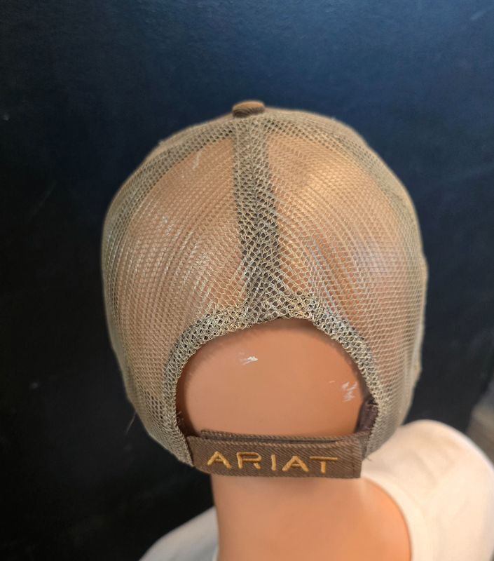 Photo 1 of Ariat Men's Oilskin Brown Mesh Cap
